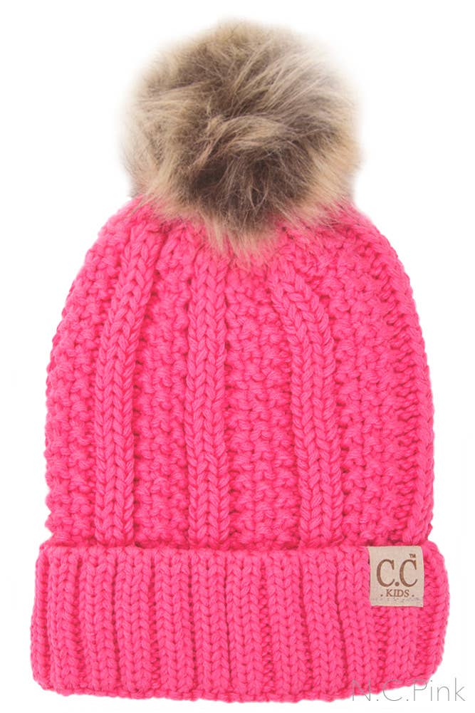 CC Kids Solid Color Lining Beanie: Indi Pink