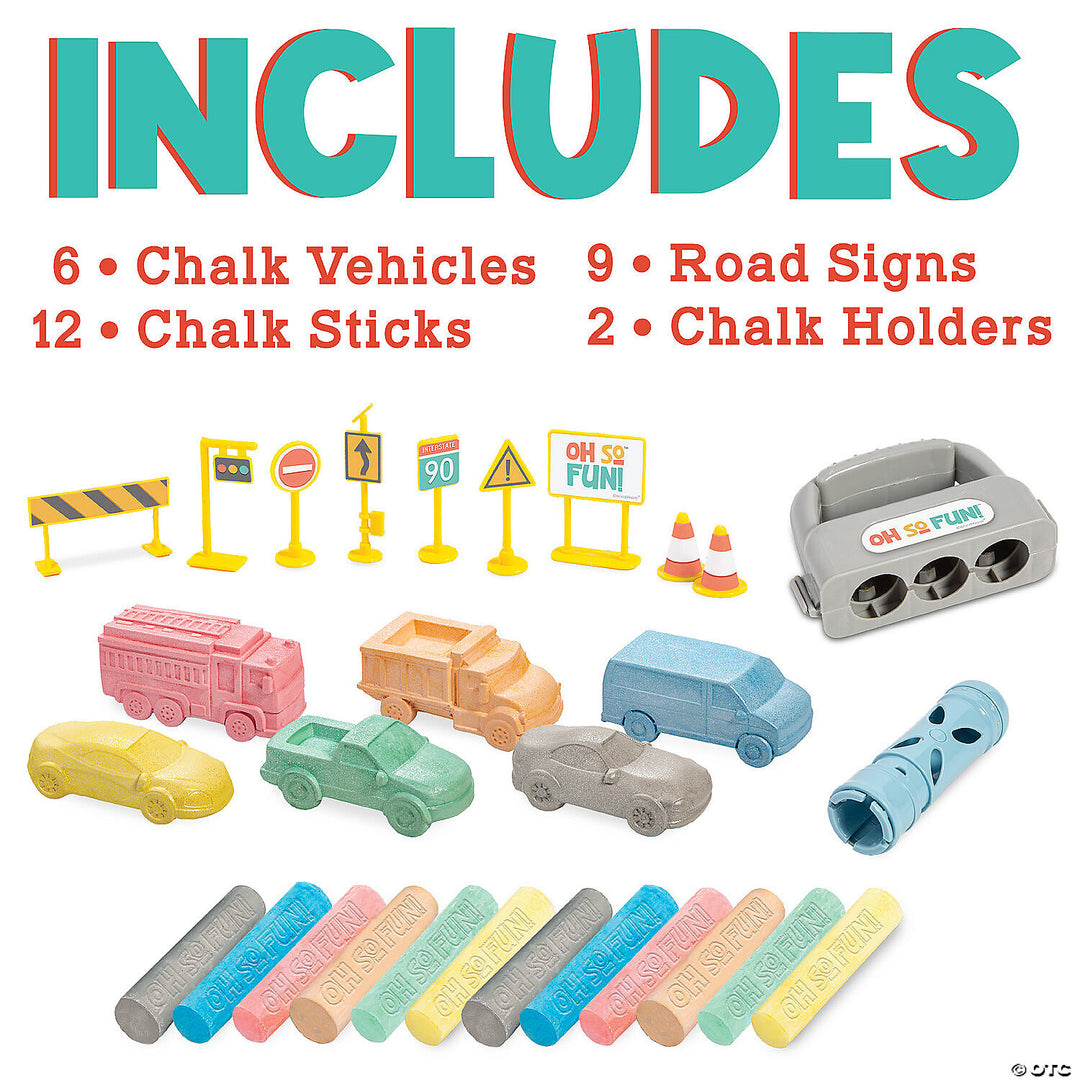 Oh So Fun! Cars and Trucks Sidewalk Chalk Set