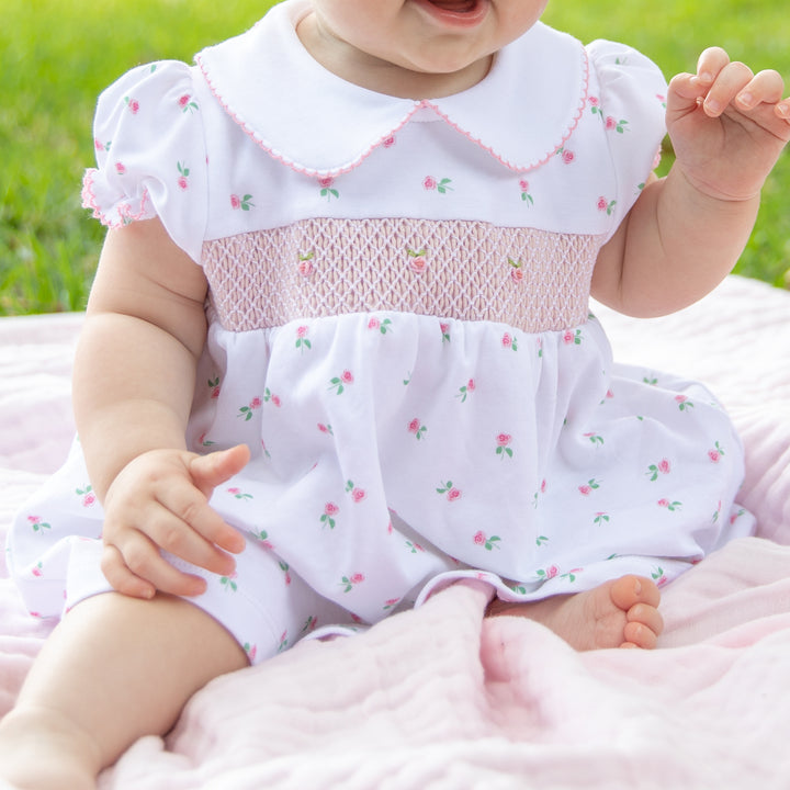 Beach Rose Smocked Pima Dress Set