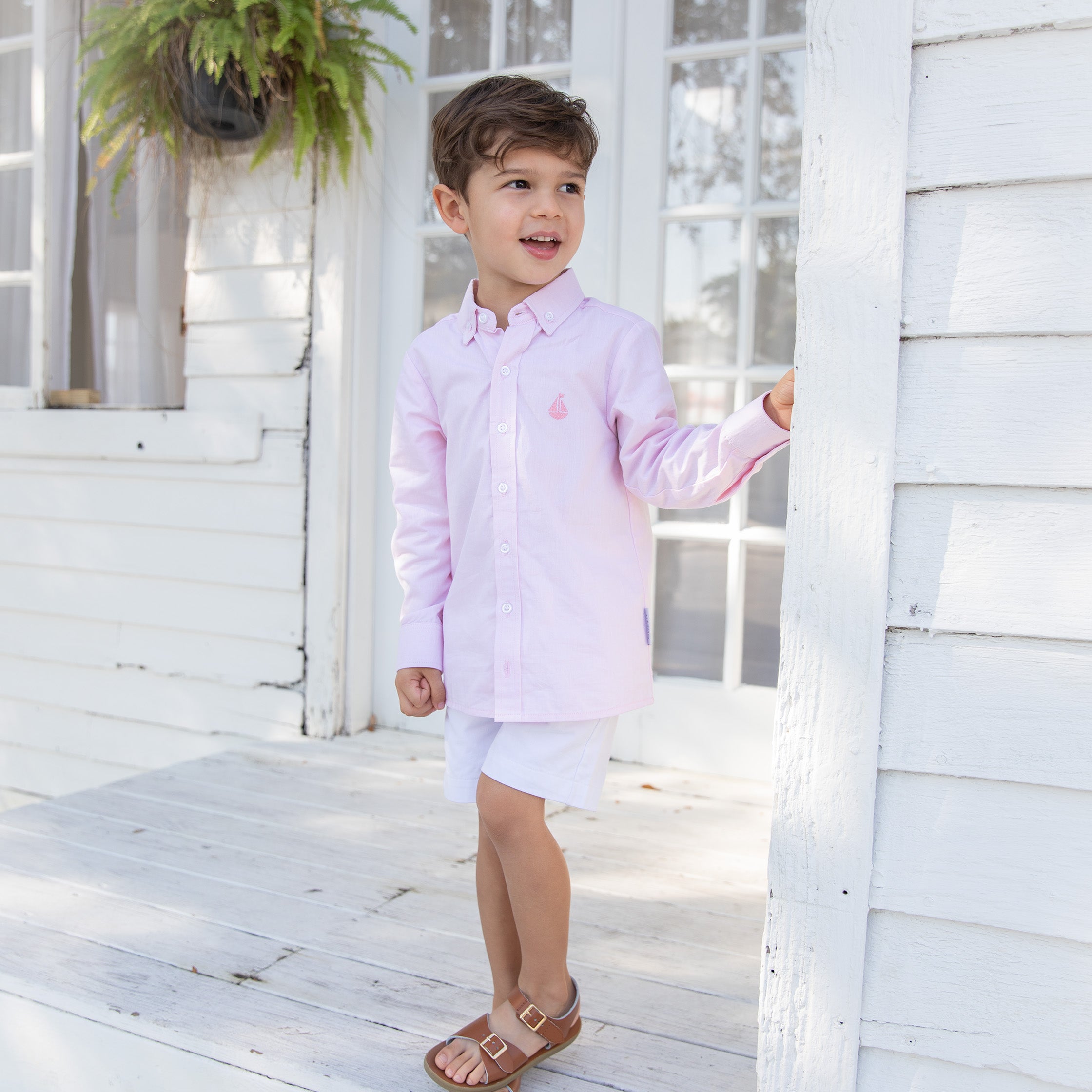 Toddler Dress Shirt - Chambray or White Monogrammed Oxfords