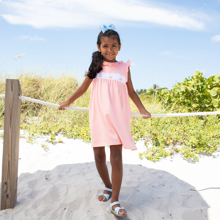 Set Sail Smocked Dress-Just Peachy