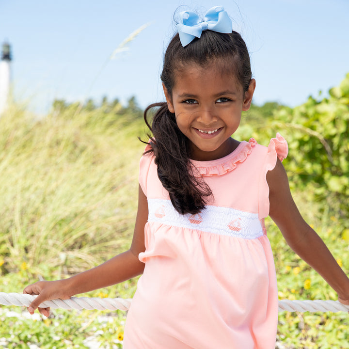 Set Sail Smocked Dress-Just Peachy