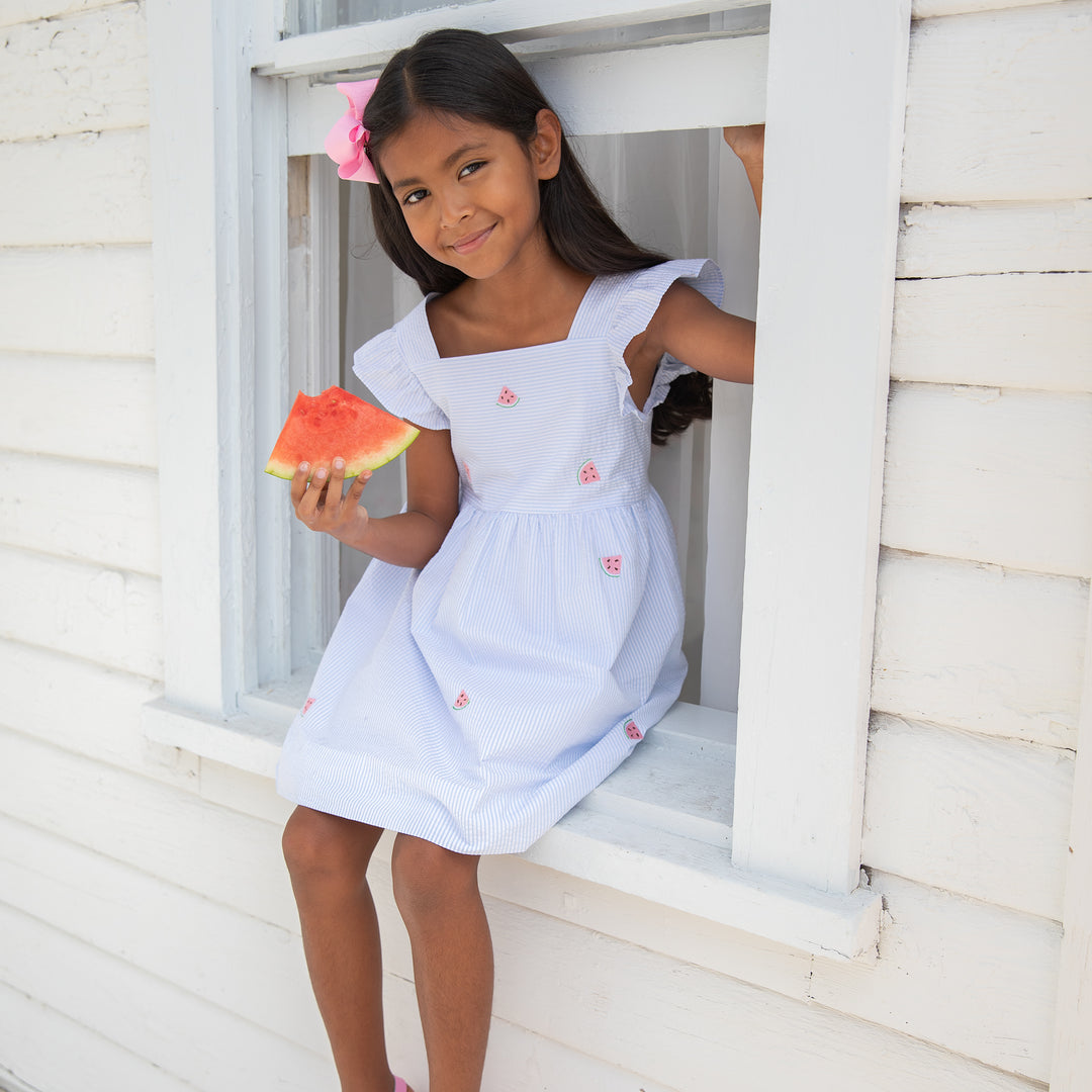 Watermelon Seersucker Dress