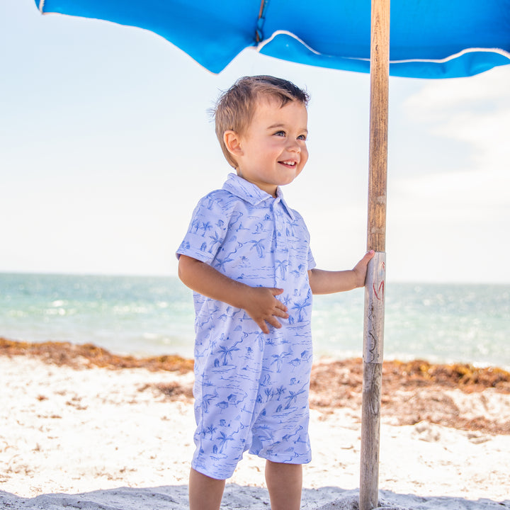 Portside Pima Romper-Tide Toile