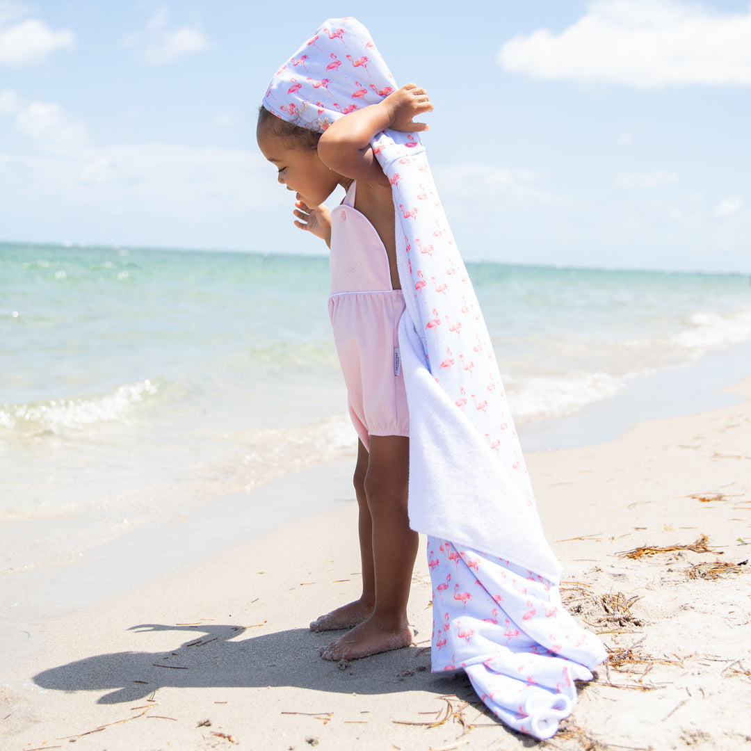 Oversized Hooded Towel-Flamingo