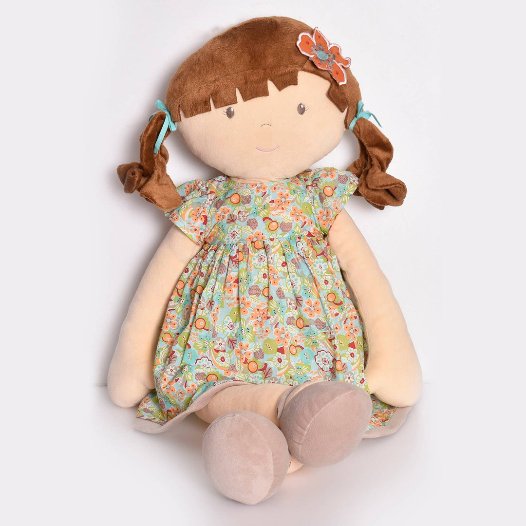 Summer X-Large Doll Brunette in Orange Flowered Dress