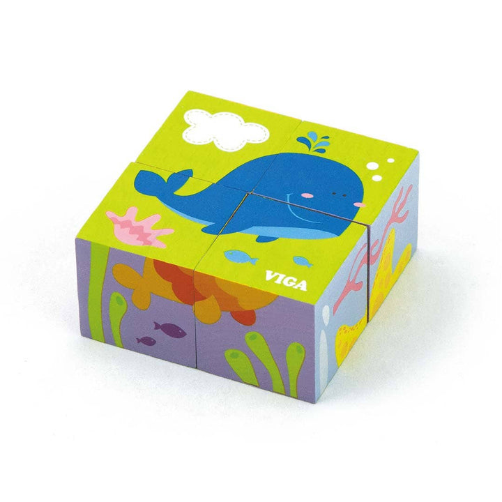 Viga 6-Side Cube Puzzle - Sea & Insect