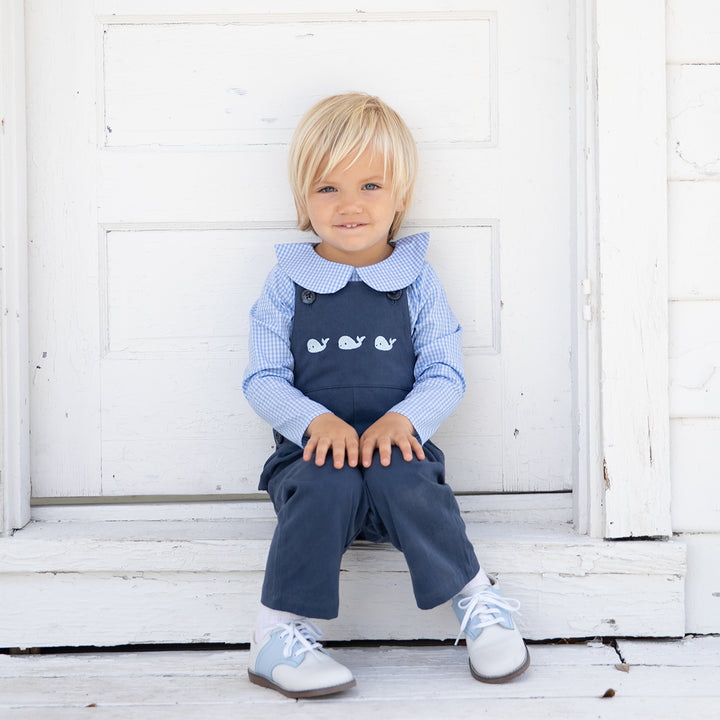 Peter Pan Collar Shirt-Chatham Bars Blue Gingham