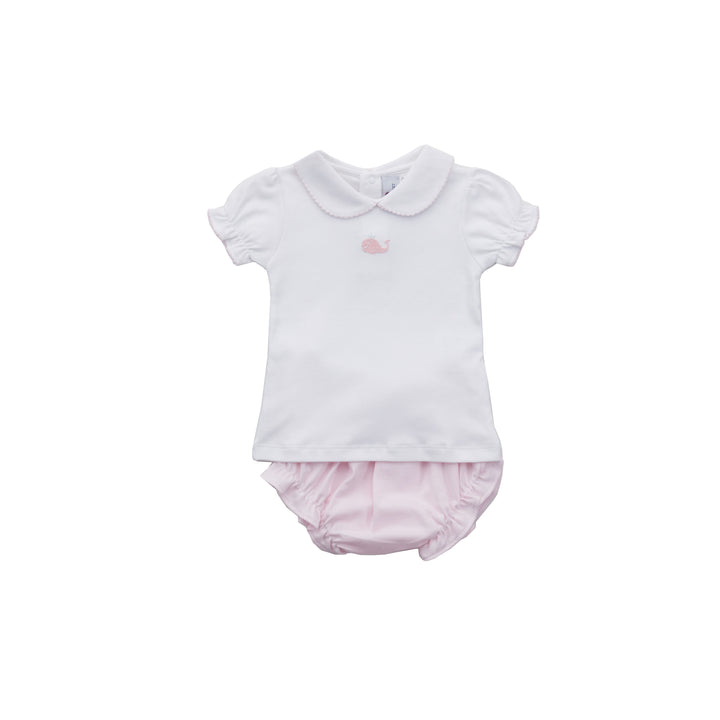 Whale Watch Pima Diaper Set-Pink