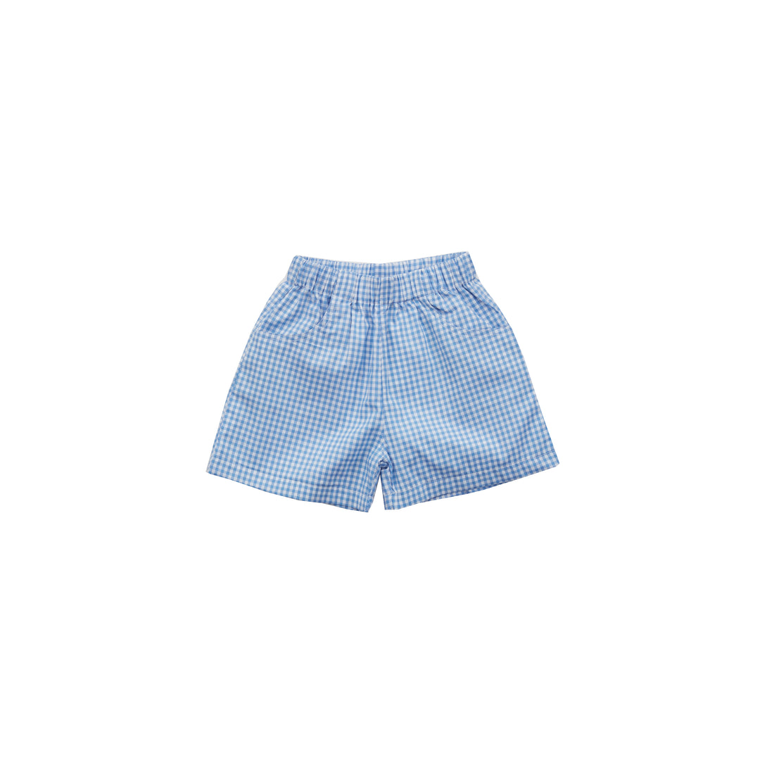 Poplin Play Shorts-Hydrangea Gingham