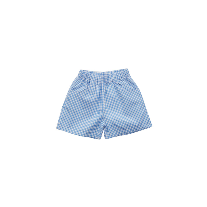 Poplin Play Shorts-Hydrangea Gingham