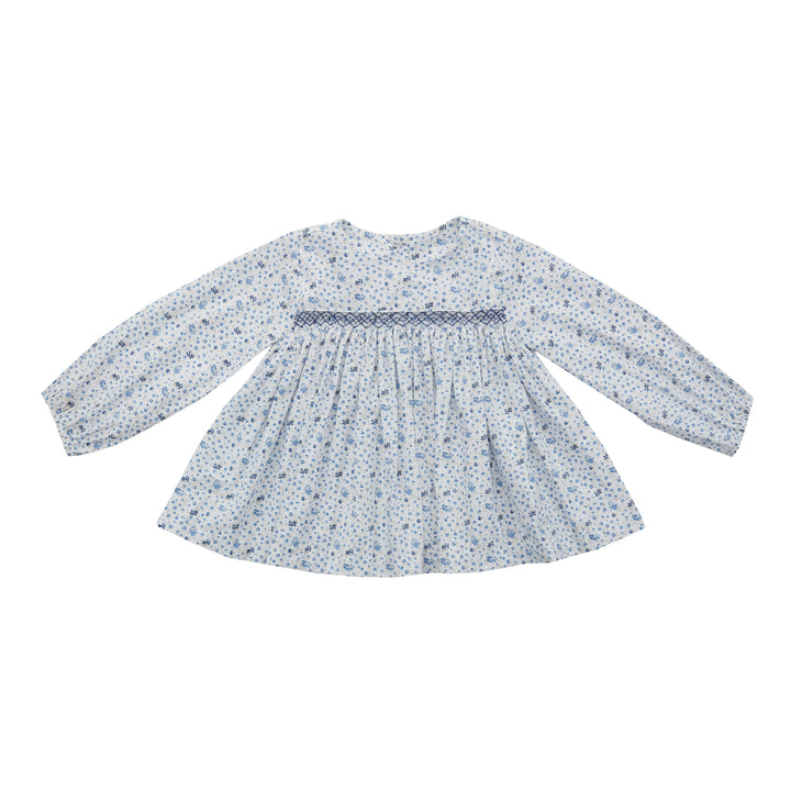 Petit Floral Smocked Top-Blue