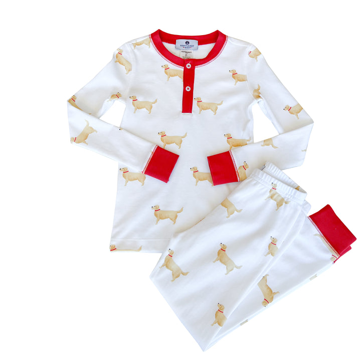 Tuck The Retriever Pima Jammies 2-Piece Set-Red