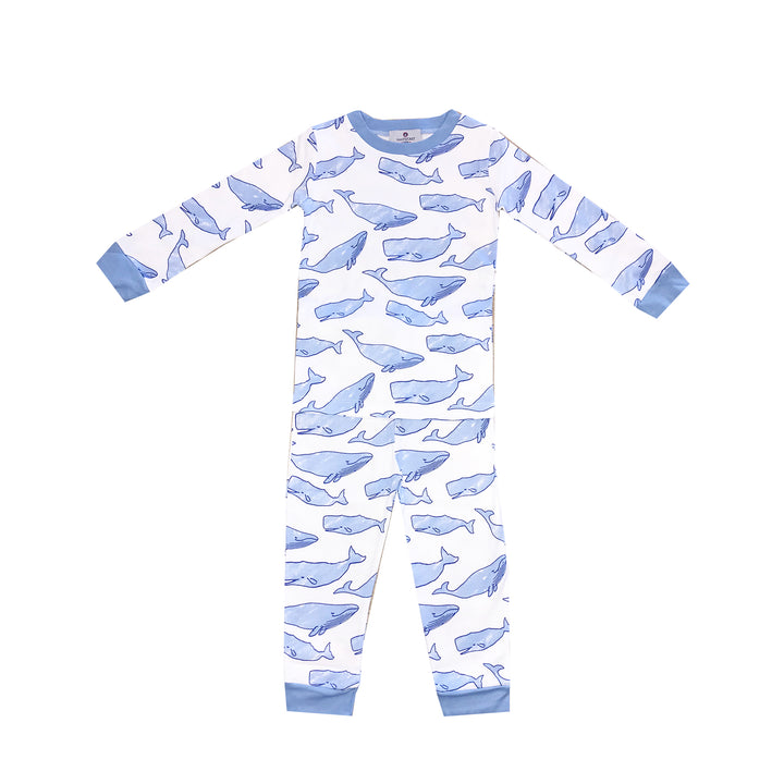 Watercolor Whales Pima Jammies 2-Piece Set