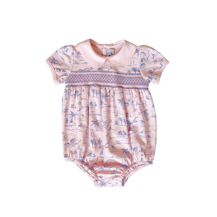 Tide Toile Smocked Bubble-Primrose