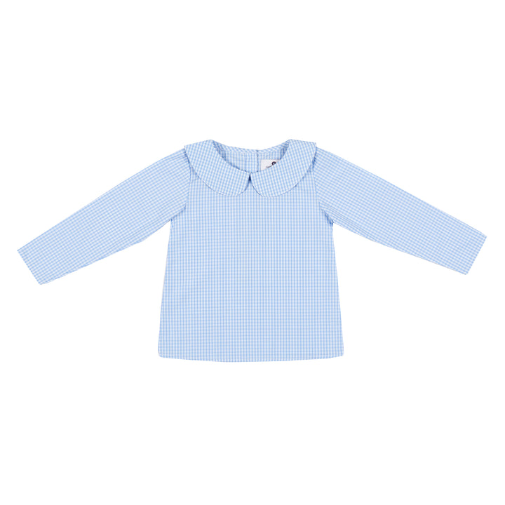 Peter Pan Collar Shirt-Chatham Bars Blue Gingham