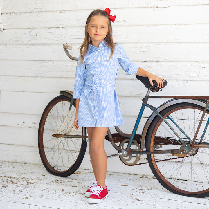 Perfect Shirt Dress-Chatham Bars Blue Gingham